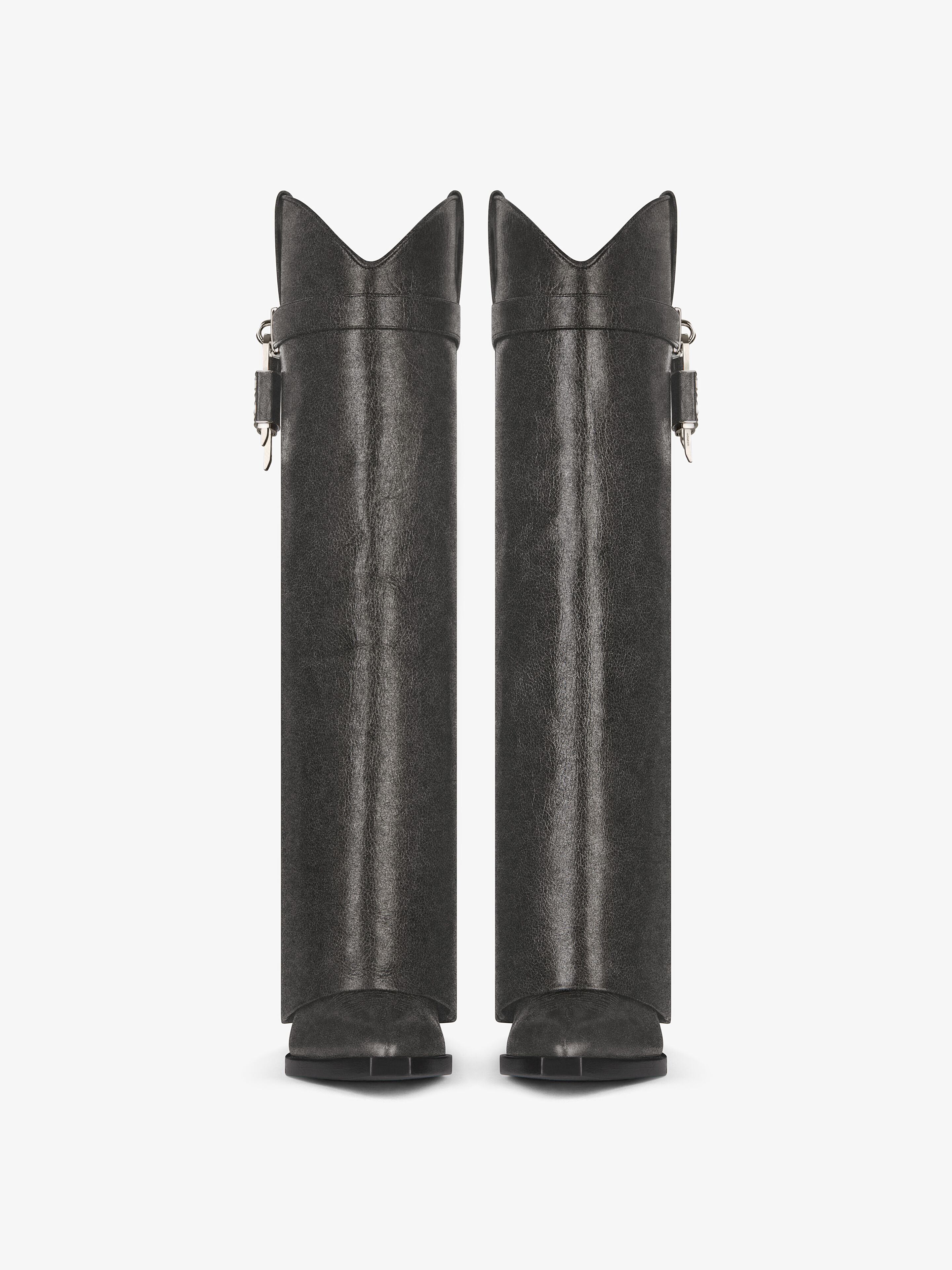 Shark Lock Cowboy boots in aged leather